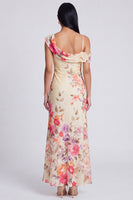 Load image into Gallery viewer, Floral Ivory Mermaid One Shoulder Maxi Beach Formal Dress