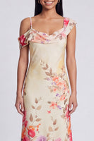 Load image into Gallery viewer, Floral Ivory Mermaid One Shoulder Maxi Beach Formal Dress