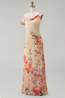 Load image into Gallery viewer, Floral Ivory Mermaid One Shoulder Maxi Beach Formal Dress