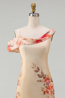 Load image into Gallery viewer, Floral Ivory Mermaid One Shoulder Maxi Beach Formal Dress
