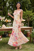 Load image into Gallery viewer, Floral Ivory Mermaid One Shoulder Maxi Beach Formal Dress