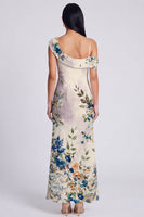 Load image into Gallery viewer, Floral Ivory Mermaid One Shoulder Maxi Beach Formal Dress
