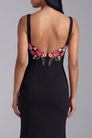 Load image into Gallery viewer, Mermaid Floral Black Thick Straps Maxi Beach Wedding Guest Dress