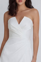 Load image into Gallery viewer, Tube Top Ruched Ivory A Line Short Hen Do Dress