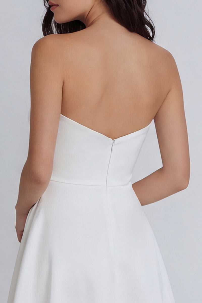 Load image into Gallery viewer, A Line Ivory Short Ruched Sweetheart Hen Do Dress