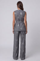 Load image into Gallery viewer, Sparkly Dark Grey 2 Piece Sequin Shawl Lapel Business Suits with Belt