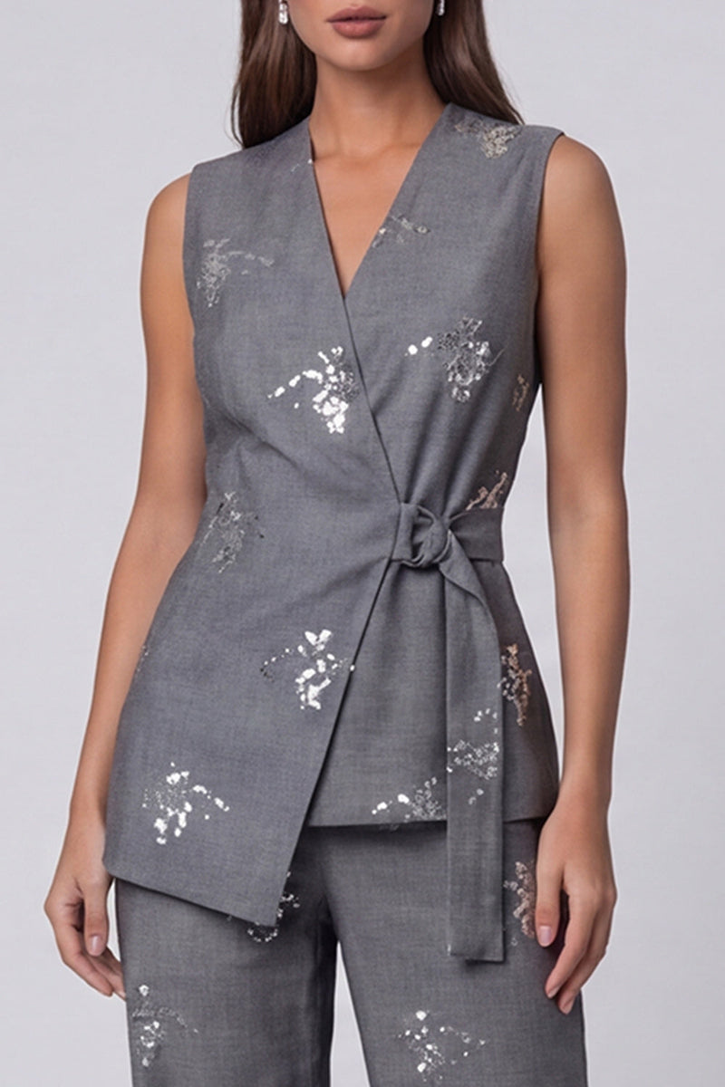 Load image into Gallery viewer, Sparkly Dark Grey 2 Piece Sequin Shawl Lapel Business Suits with Belt