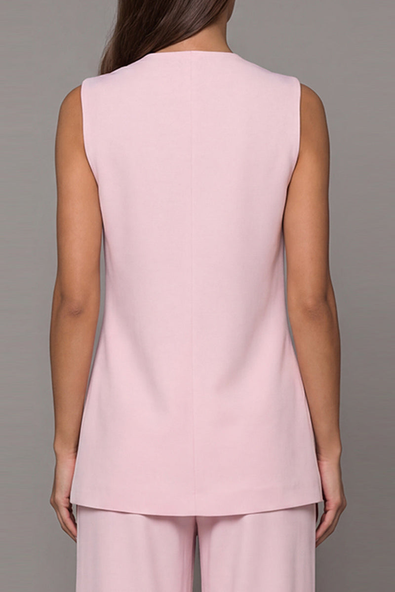 Load image into Gallery viewer, Shawl Lapel Pink 2 Piece Wide Leg Business Suits with Sash