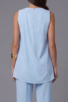 Load image into Gallery viewer, 2 Piece Sky Blue Asymmetrical Hem Business Suits
