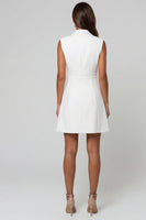Load image into Gallery viewer, Single Breasted Notched Lapel Short White Slim Fit Blazer Dress