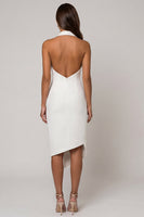 Load image into Gallery viewer, Double Breasted Backless Midi Halter White Slim Fit Blazer Dress