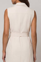 Load image into Gallery viewer, Double Breasted Ivory Peak Lapel Short Slim Fit Blazer Dress with Belt