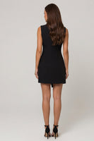 Load image into Gallery viewer, Black Notched Lapel Slim Fit Double Breasted Short Blazer Dress