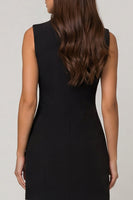 Load image into Gallery viewer, Black Notched Lapel Slim Fit Double Breasted Short Blazer Dress