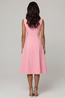 Load image into Gallery viewer, Pink Shawl Lapel Midi Double Breasted Blazer Dress