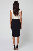 Load image into Gallery viewer, Black and White Color Block Patchwork Single Breasted Shawl Lapel Work Dress