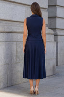 Load image into Gallery viewer, 2 Piece Navy Single Breasted Shawl Lapel Business Suits with Pleats