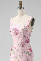 Load image into Gallery viewer, Sparkly Pink Long Mermaid Floral Beaded Formal Dress