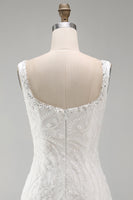 Load image into Gallery viewer, Sparkly White Beaded Tight Thick Straps Floral Short Birthday Party Dress