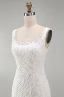Load image into Gallery viewer, Sparkly White Beaded Tight Thick Straps Floral Short Birthday Party Dress