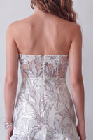 Load image into Gallery viewer, Sparkly Dusty Sage Tight Strapless Short Beaded Birthday Party Dress with Ruffles