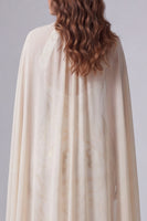 Load image into Gallery viewer, Keyhole Mermaid Champagne Long Formal Dress with Cape