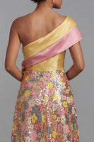Load image into Gallery viewer, One Shoulder Sparkly Floral Yellow Long A Line Mother of the Bride Dress with Pockets
