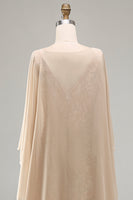 Load image into Gallery viewer, Sparkly Floral Long Mermaid Champagne Beaded Mother of the Bride Dress with Cape