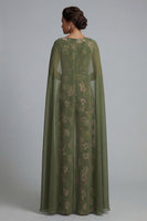 Load image into Gallery viewer, V-Neck Eucalyptus Ruched Floral Mother of the Bride Jumpsuits with Pockets