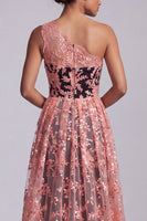 Load image into Gallery viewer, Sparkly Long Floral Watermelon Mermaid Mother of the Bride Dress with Cape