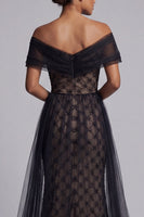 Load image into Gallery viewer, Sparkly Black Mermaid Beaded Long Mother of the Bride Dress with Cape