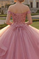 Load image into Gallery viewer, Pink Sequin Princess Long Quinceanera Dress with Ruffles