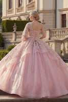Load image into Gallery viewer, One Shoulder Princess Sparkly Pink Beaded Long Quinceanera Dress with Ruffles