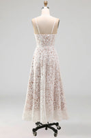 Load image into Gallery viewer, Lace Floral White Maxi Corset A Line Spaghetti Straps Boho Wedding Dress