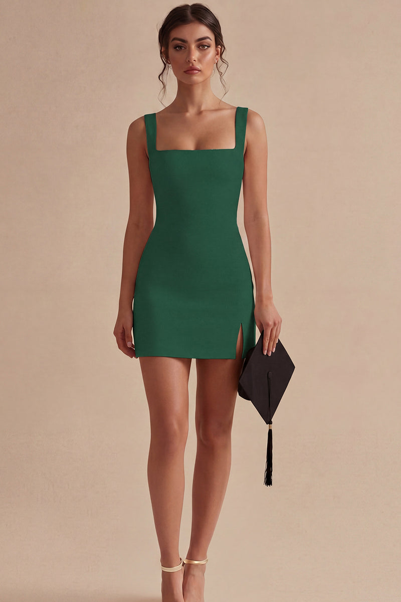 Load image into Gallery viewer, Tight Short White Square Neck Graduation Dress