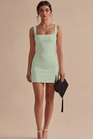 Load image into Gallery viewer, Tight Short White Square Neck Graduation Dress