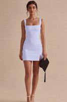 Load image into Gallery viewer, Tight Short White Square Neck Graduation Dress
