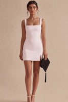 Load image into Gallery viewer, Tight Short White Square Neck Graduation Dress