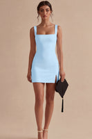 Load image into Gallery viewer, Tight Short White Square Neck Graduation Dress