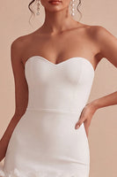 Load image into Gallery viewer, Simple White Floral Sweetheart Tight Short Graduation Dress