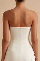 Load image into Gallery viewer, White Strapless Tight Short Graduation Dress with Ruffles