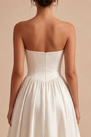 Load image into Gallery viewer, Simple Maxi Sweetheart A Line White Engagement Dress
