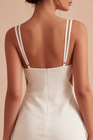 Load image into Gallery viewer, Tight Short Cut Out Spaghetti Straps White Graduation Dress