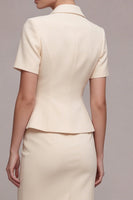 Load image into Gallery viewer, 2 Piece Ivory Peak Lapel Double Breasted Short Business Suits