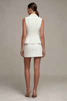 Load image into Gallery viewer, 2 Piece White Notched Lapel Single Breasted Short Business Suits with Belt