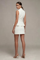 Load image into Gallery viewer, 2 Piece White Notched Lapel Single Breasted Short Business Suits with Belt