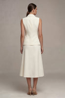 Load image into Gallery viewer, Ivory Notched Lapel 2 Piece Single Breasted Midi Business Suits
