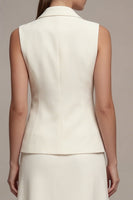 Load image into Gallery viewer, Ivory Notched Lapel 2 Piece Single Breasted Midi Business Suits