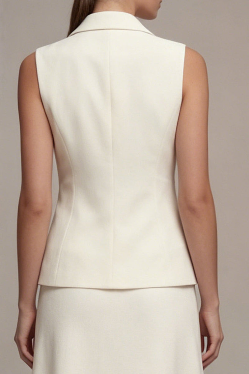 Load image into Gallery viewer, Ivory Notched Lapel 2 Piece Single Breasted Midi Business Suits