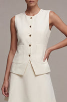 Load image into Gallery viewer, Ivory Round Neck 2 Piece Single Breasted Short Business Suits
